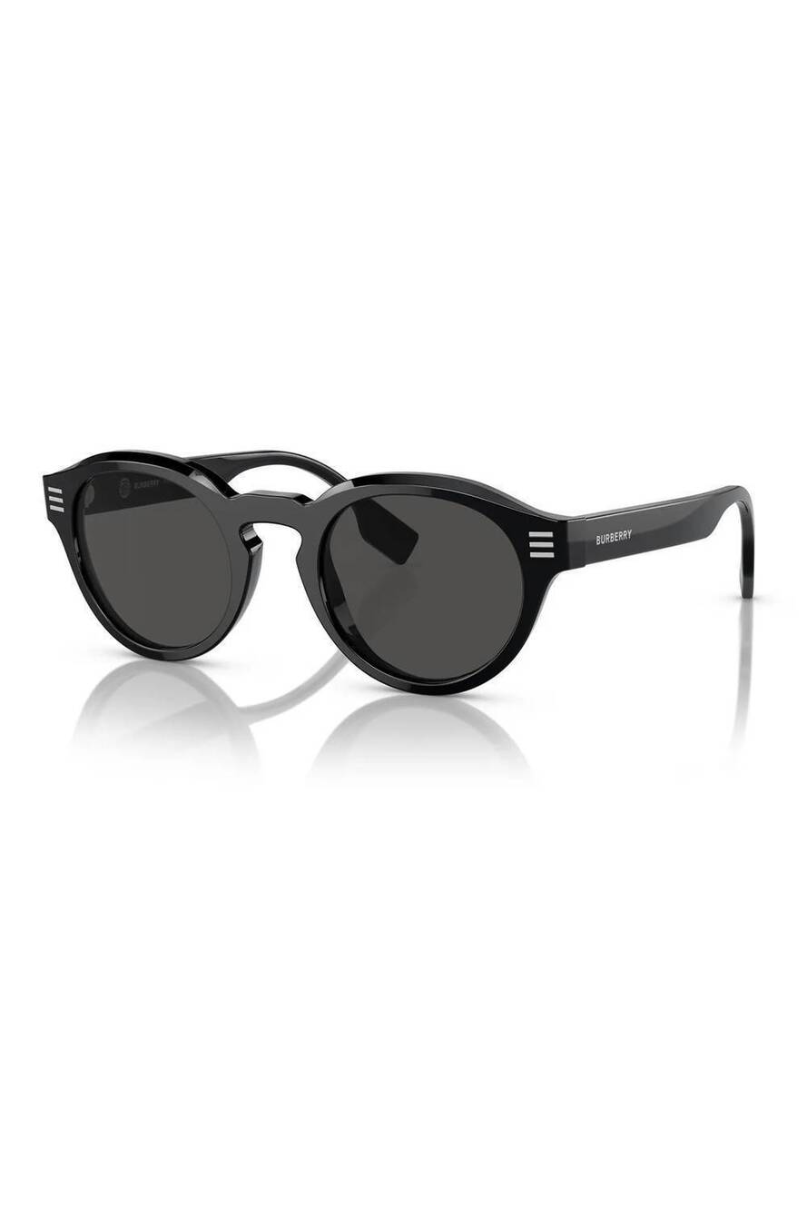 NEW BURBERRY men's phantos round sunglasses in black - dark grey